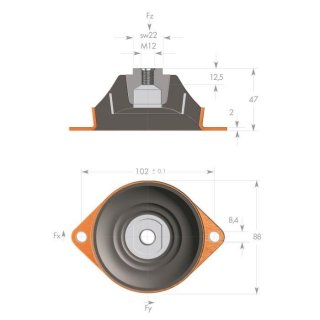 Rubber-metal bearing