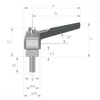 Klemmhebelschraube 16°