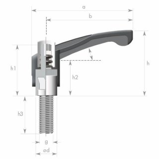 Clamping lever screw - form K