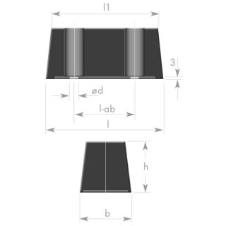 Wheel buffer with 2 through holes