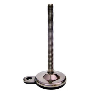 Adjustable foot D 80, swiveling +/-5°, stainless steel, with mounting eyelet