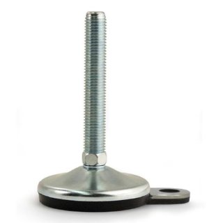 Adjustable foot D 80, swiveling +/-5°, galvanized, with fixing eyelet