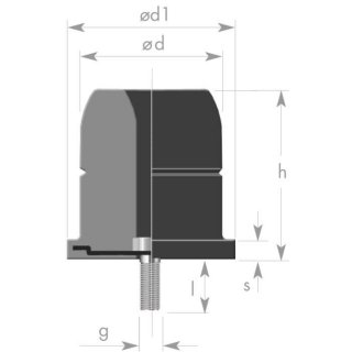 Hollow spring, cellular PU, with external thread