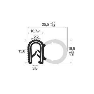 P3003 - 1-4 - EPDM black