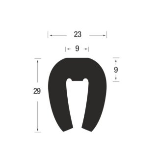 U9/9 – EPDM 60° Sh schwarz