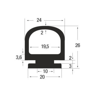 W4076 – EPDM 65° Sh schwarz