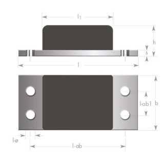 Stop rails, 4-hole mounting