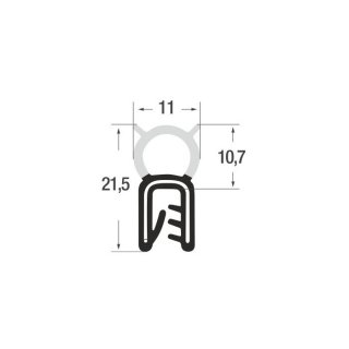 P011010/S - 1-3 - EPDM black, wire band stainless steel