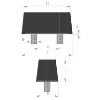 Wheel buffer with 2 threaded bolts