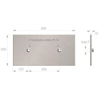 Montageplatte für Rampenpuffer mit Höhe 100 mm