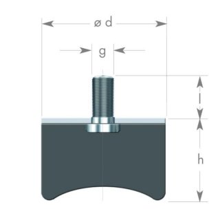 Rubber metal buffer type DS, suction buffer