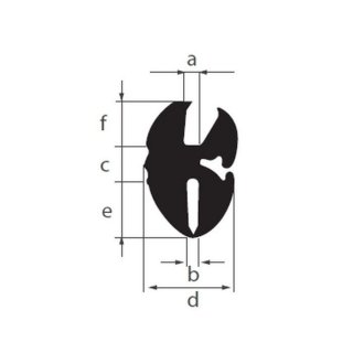 Rubber clamping profile