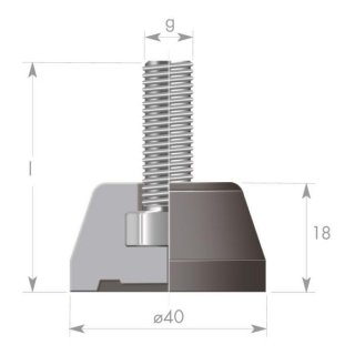 Fixed support foot - Ø 40 mm