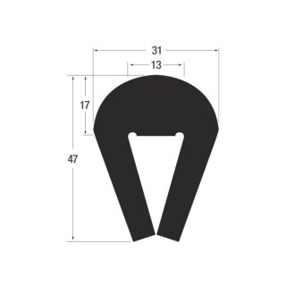 U13/17 – EPDM 60° Sh schwarz