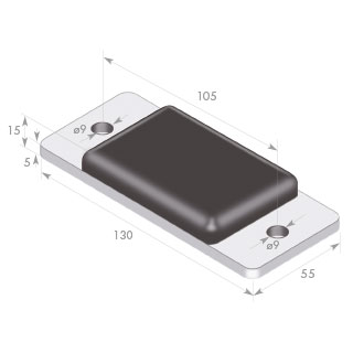 Rubber-metal support, with sheet metal reinforcement